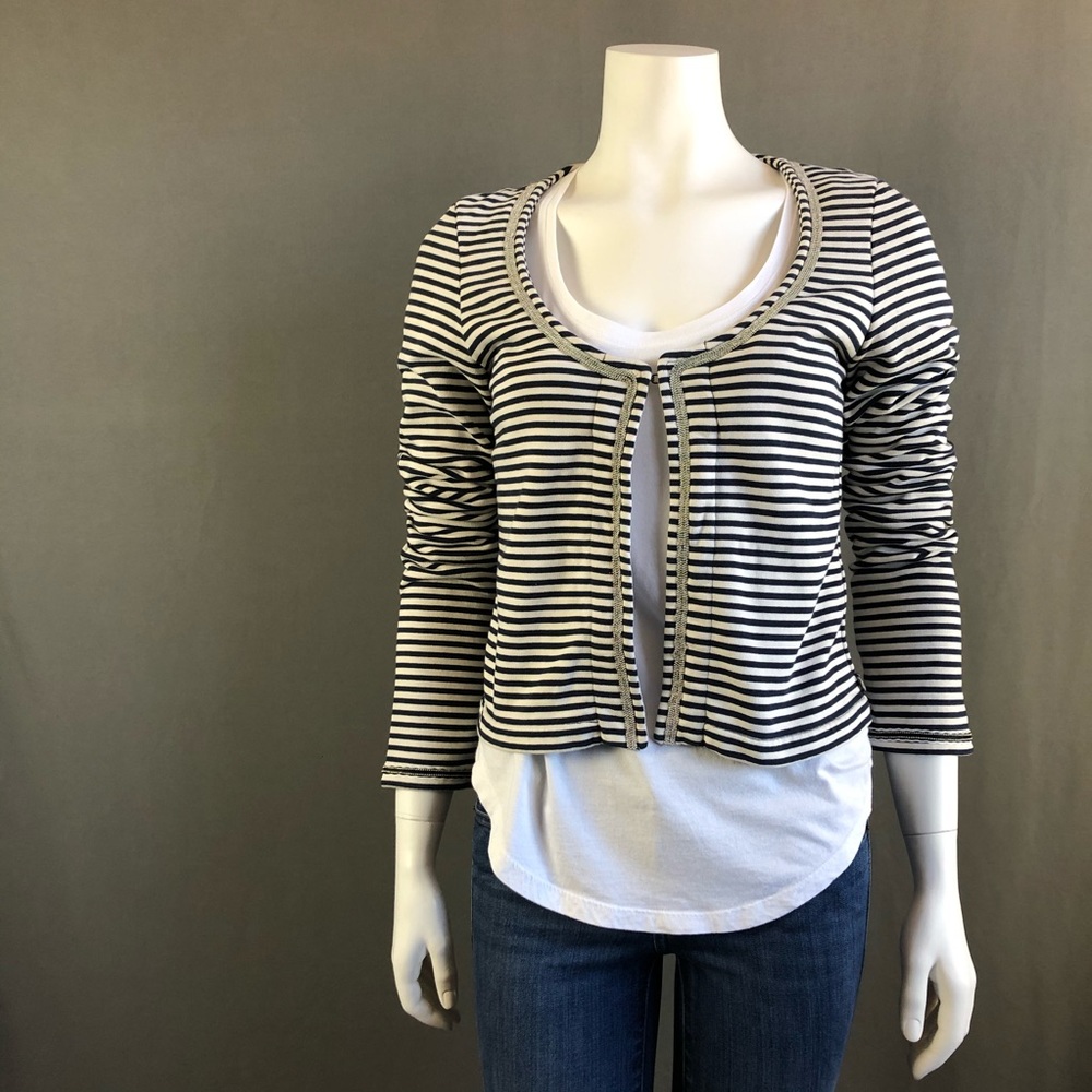 Maison Scotch Striped Crop Jacket